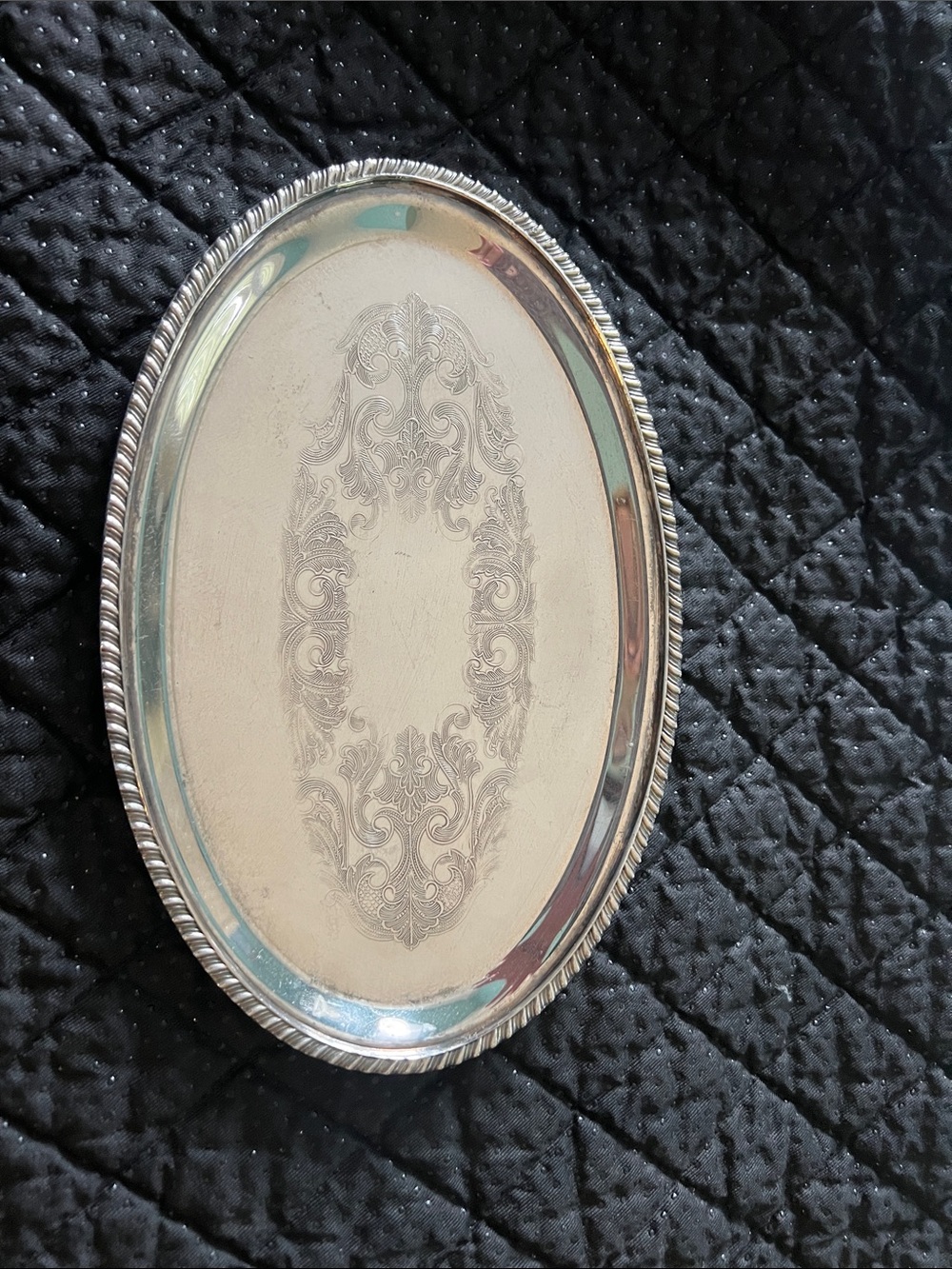 Vintage Primrose Plate Silver Oval Serving Tray 10”x5” 0125